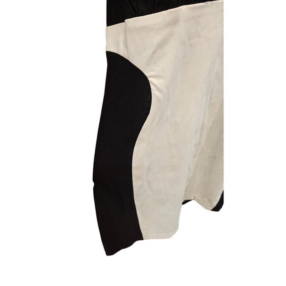 Torrid sz 22 black white slimming dress midi formal lined preppy classy stretch - Picture 3 of 7